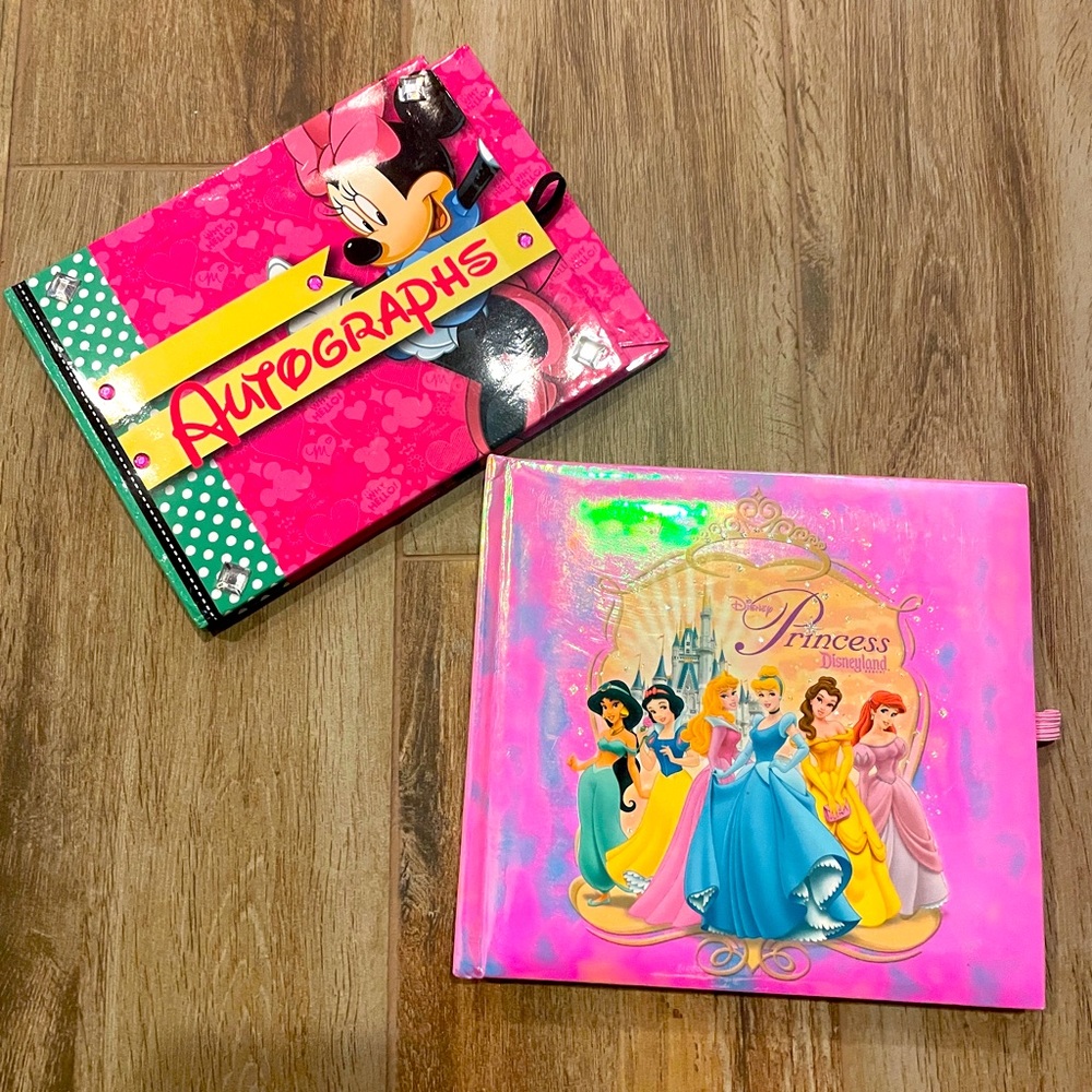 2 - Disney Autograph Books, Minnie Mouse and Princesses